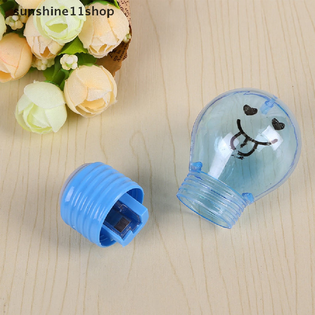 Sho Novelty Bulb Style Pencil Sharpener Kreatif Lucu Mini Lampu Bohlam Alat Pengasah Pensil Mekanik Alat Tulis Kantor Siswa Sekolah Supply Hadiah Anak N