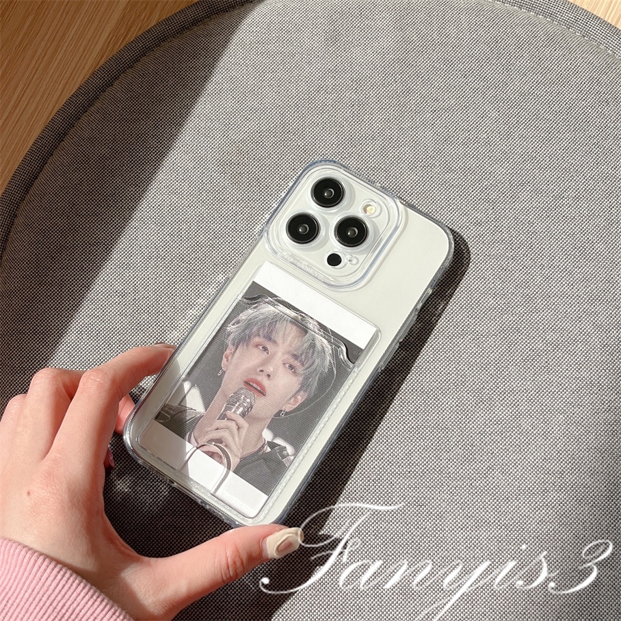OPPO A78 A17 A17k A77 A77s A57 A76 A96 A16 A16s A16k A15 A15s A74 A54 A55 A95 A94 A53 A32 A9 2020 A5s A3s Reno 8T 7Z 6Z 5Z A52 Putih Transparan Tempat Kartu Phone Case TPU Soft Cover