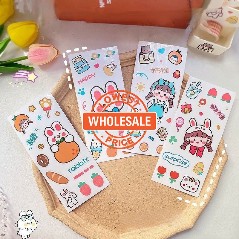 [Harga Grosir] Tahan Air Alat Tulis Aksesoris Hias DIY Diary Stiker Hias Gadis Lucu Cangkir Air Stiker Perlengkapan Kantor Sekolah Little Bunny Handbook Stickers