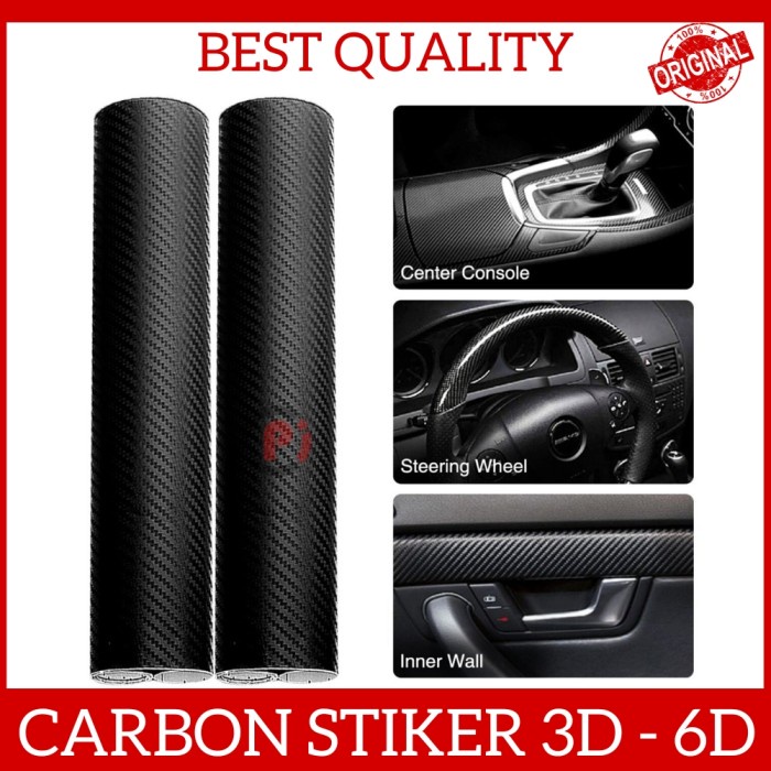 Stiker Carbon 3D 6D Karbon Sticker Vinyl Car Wrap Lapis Dekorasi Mobil