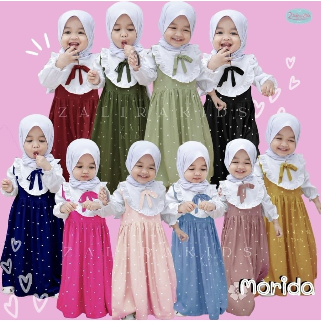 [BIG SALE] Gamis Anak Beatrice Polkadot / GAMIS POLKADOT ANAK / gaun pesta anak perempuan / gamis bu