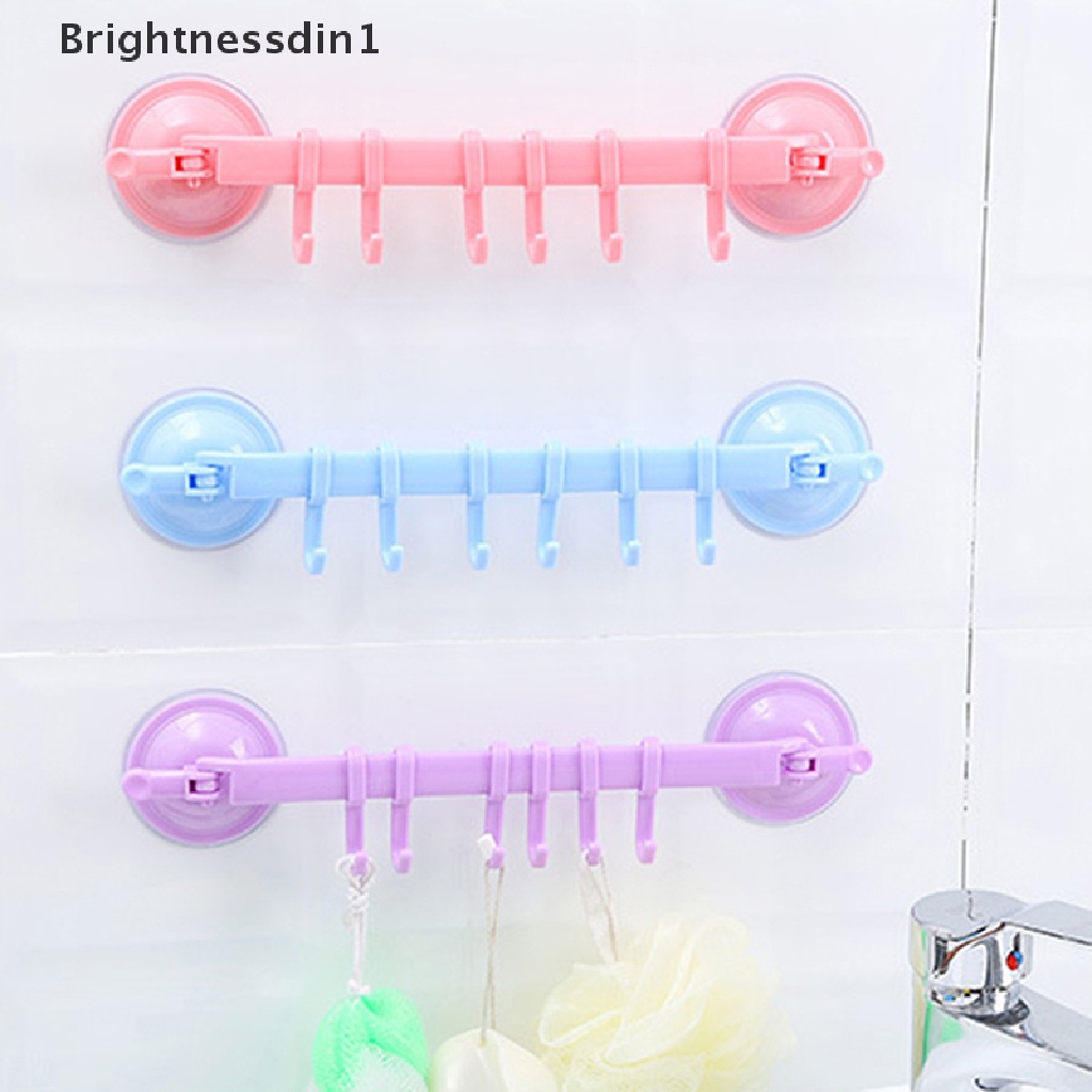 [Brightnessdin1] Adjustable 6kait Double Suction Cup Handuk Gantungan Rak Gantung Holders Lock Type Sucker Bathroom Hook Organizer Butik