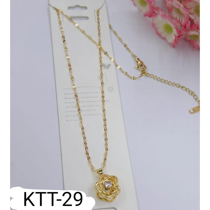 KALUNG TITANIUM EMAS GOLD BUNGA PERMATA TERMURAH / DUNIA GELANG TERBARU