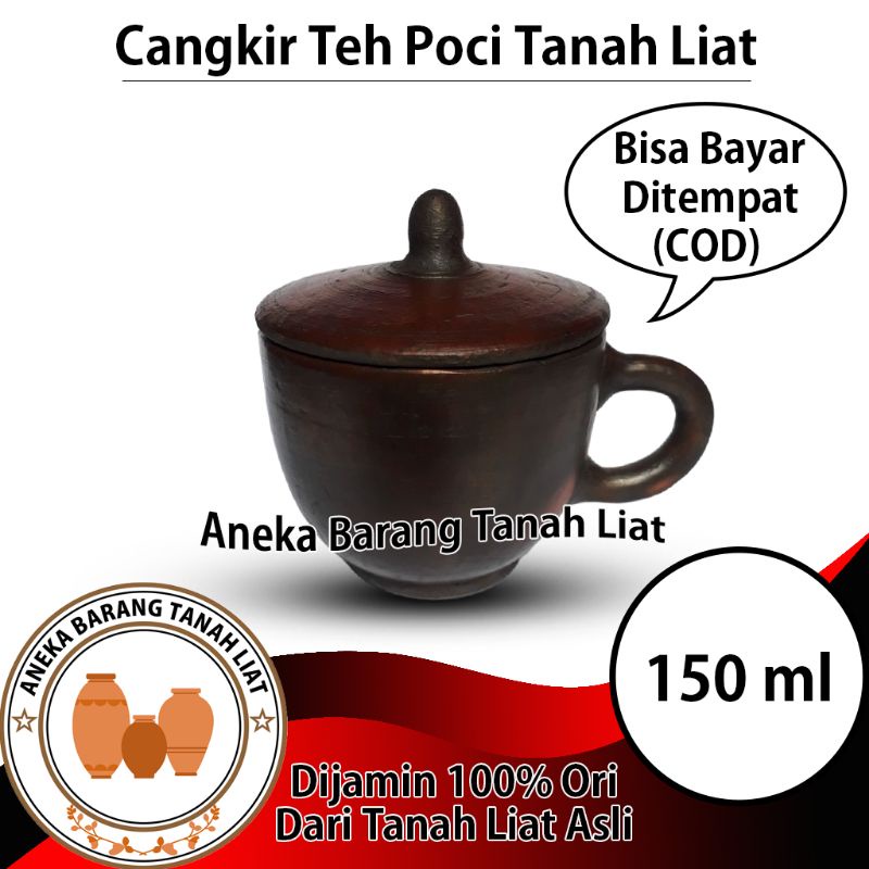 Mug/Cangkir Teh Poci Gerabah Tanah Liat - 150 ml