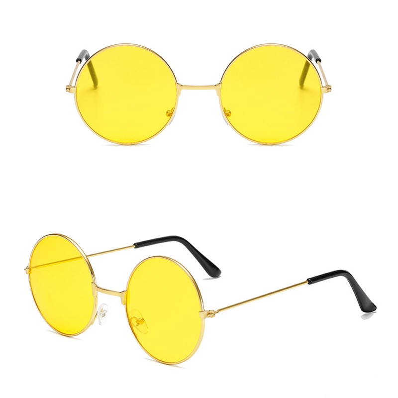 Retro Kacamata Hitam Emas Ungu Hijau Putaran Hippie Kacamata Untuk Mardi Gras Masquerade Hippie Party Favor Aksesoris