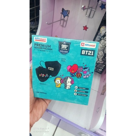 Masker Premium BT21 Adult KN95 5D 5 Ply + Pouch isi 10pcs