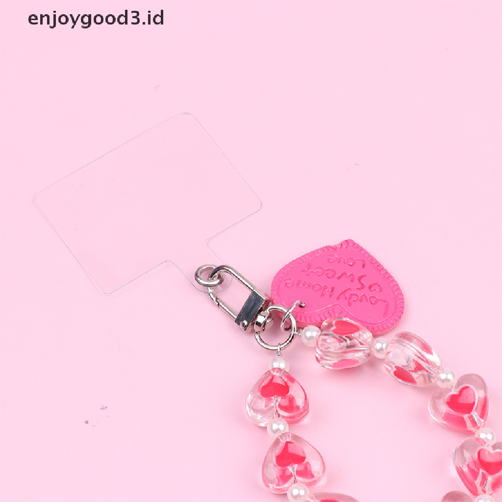 【 Rready Stock 】 Crystal Love Heart Hanging Ring for Mobile Phone Lanyard Anti-Lost Bracelet （ ID ）