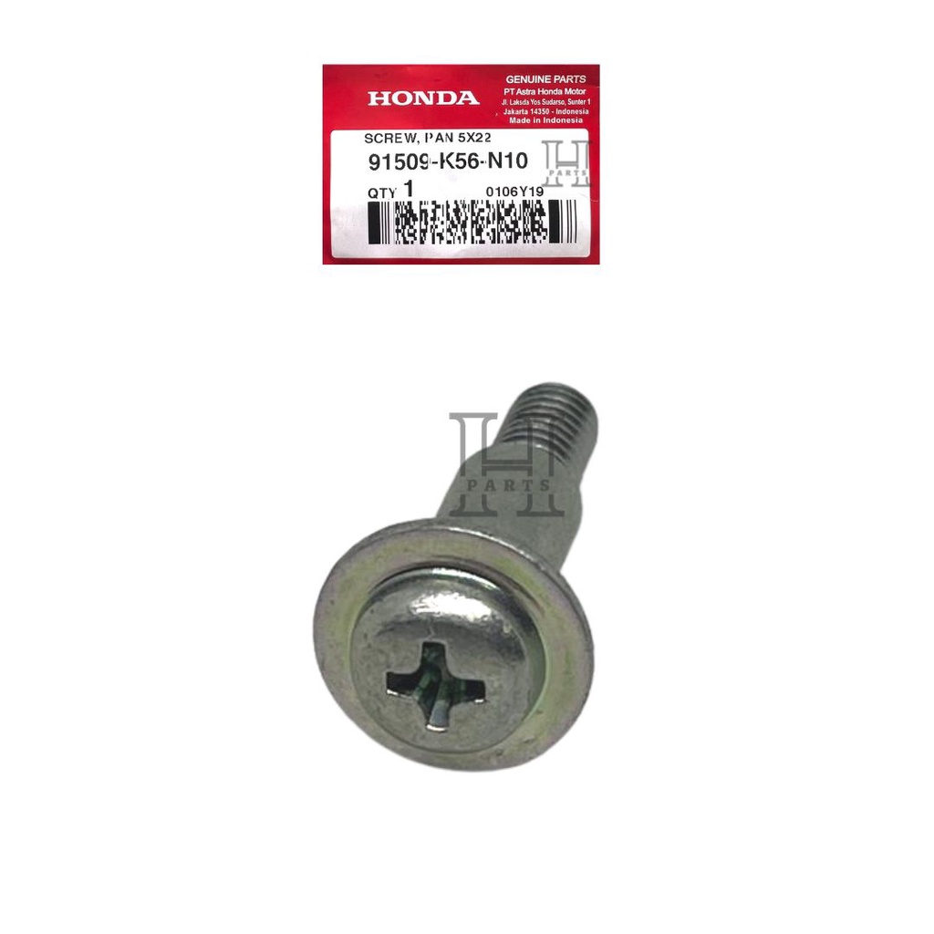 BAUT SOKET LAMPU BELAKANG SCREW PAN 5X22 SUPRA GTR 150R K56F K56W 91509-K56-N10 ASLI ORIGINAL AHM HGP HONDA