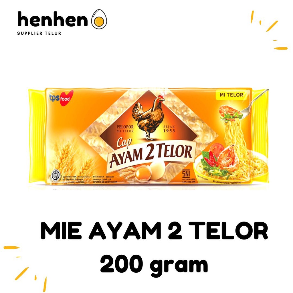 

MIE AYAM 2 TELOR 200 GRAM PER PCS