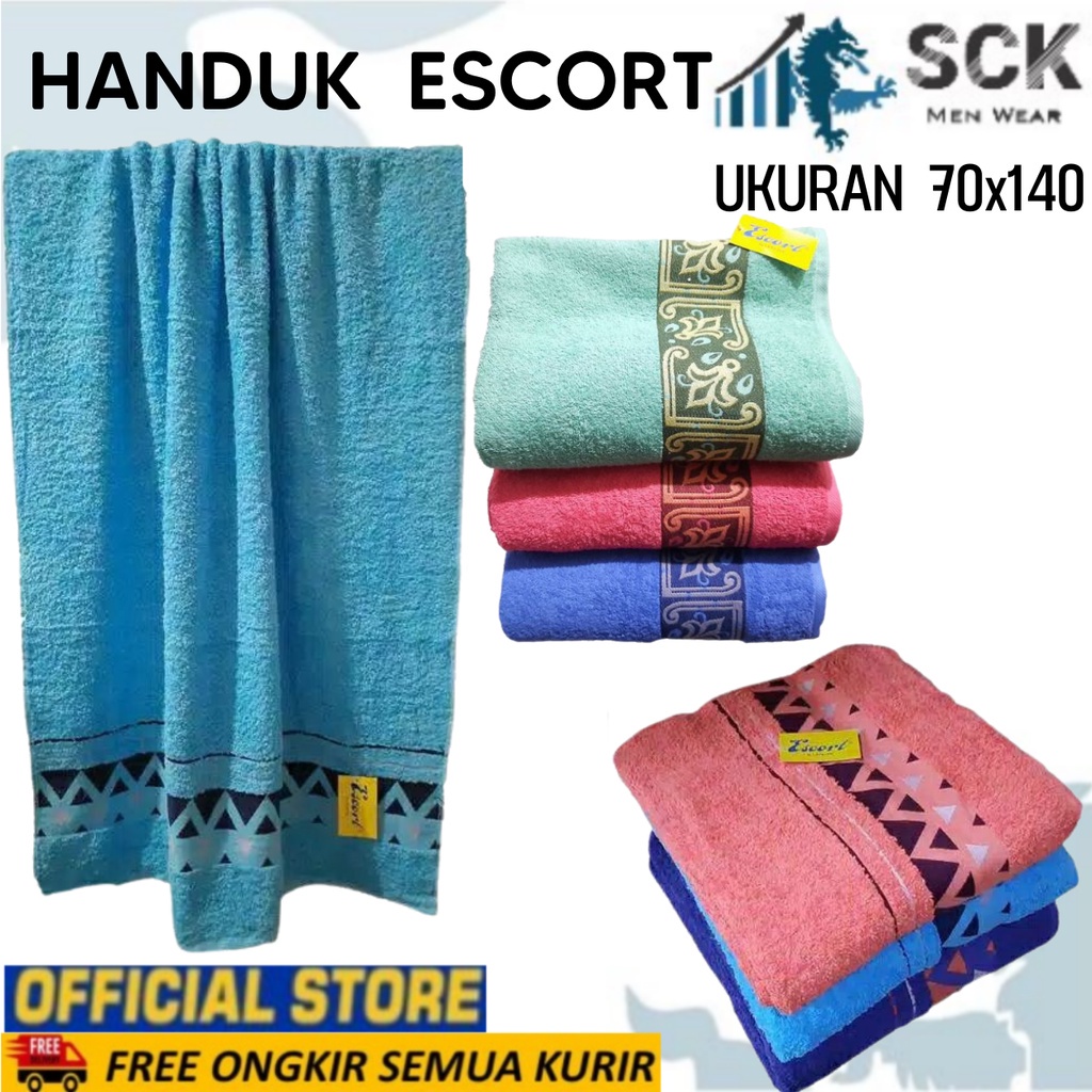 sck - Handuk ESCORT 140 x 70 cm / Handuk Mandi ESCORT Travel Motif Warna Murah Grosir