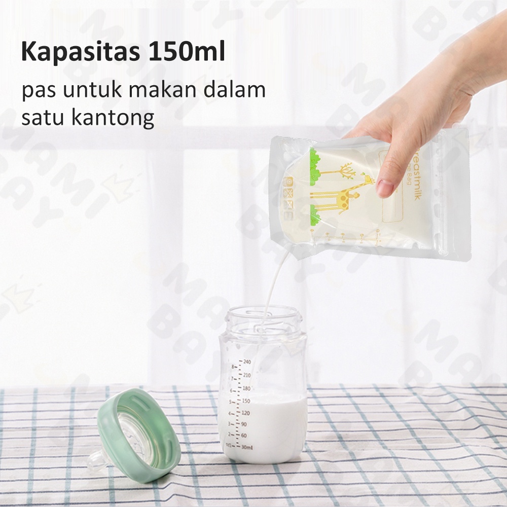 OKEYI 30PCS Kantong Asi Plastik Double Lock Breastmilk Storage Bag 150ml BPA Free