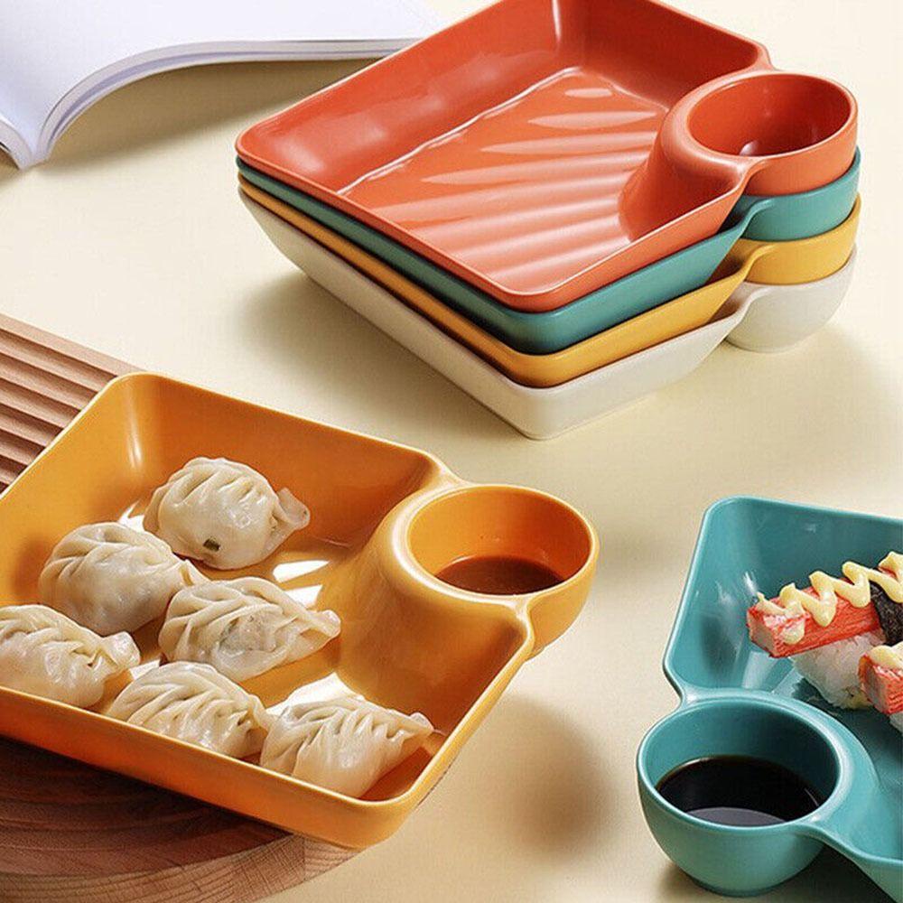 Suyo Sauce Separation Dumpling Plate Piring Celup Piring Rumah Tangga Plastik