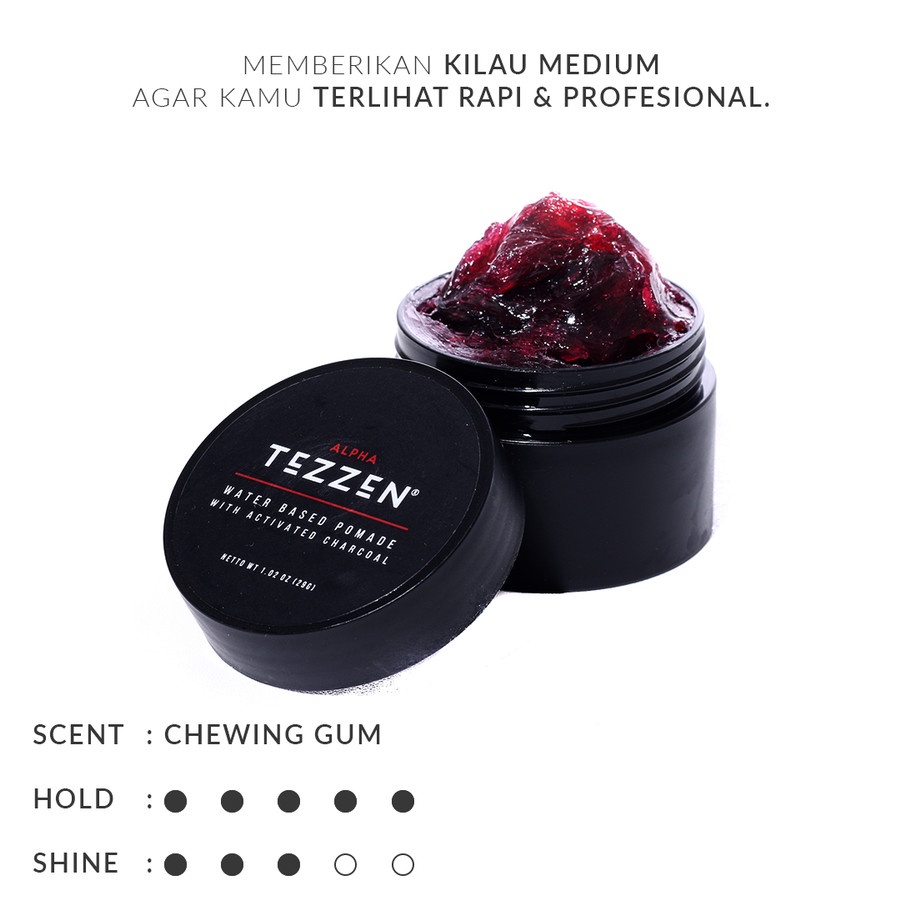 Tezzen Triple Mini Alpha Activated Charcoal Pomade - 3 pcs