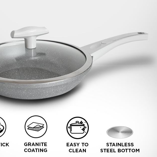 ☁ Welcook Panci Frypan Granite - 24 cm ◄