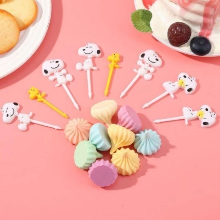 8pc Tusukan Bento Food Pick Buah SNOPY SNOOPY SNOPPY Hias Bekal Anak