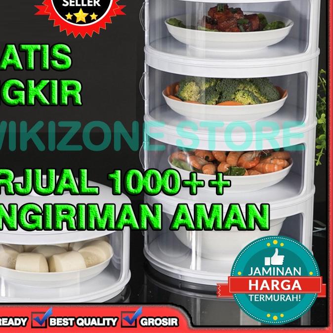 ➭ [TERMURAH] RAK SUSUN 4 TINGKAT TUDUNG SAJI RAK MAKANAN FOOD COVER MAKAN PENUTUP ❉