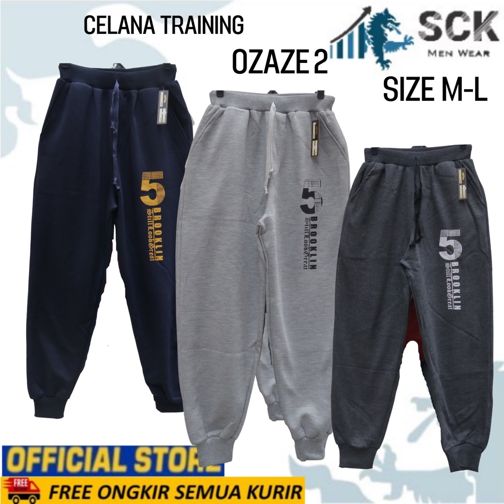 Celana Panjang Training Jogger Ozaze 1 2 3 4 5 Bawah Tidak Kerut / Celana Olahraga Jogging - sckmenwear GROSIR