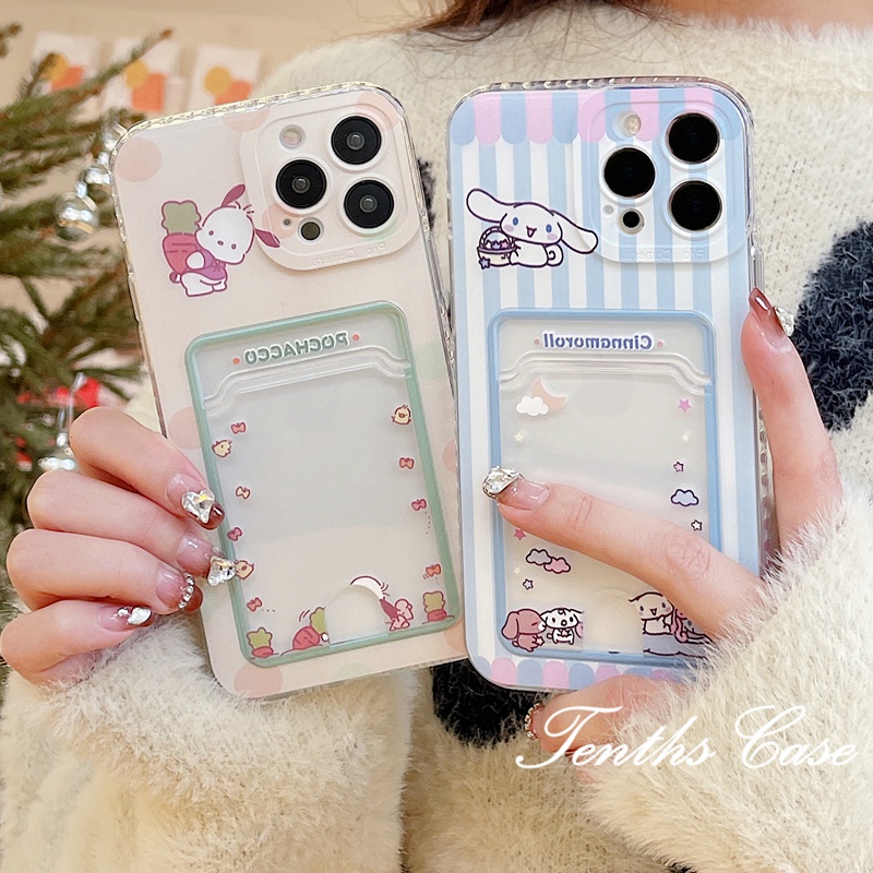 Redmi 12C A1 10C 10A 10 9A 9C 9 9T A1+Note12 11s 10s 9s 11 10 9 8 Pro Poco X3 NFC X3Pro X3 Mi11 12 Lite 11T ProStriped Puppy Card Holder Casing Ponsel Soft Cover