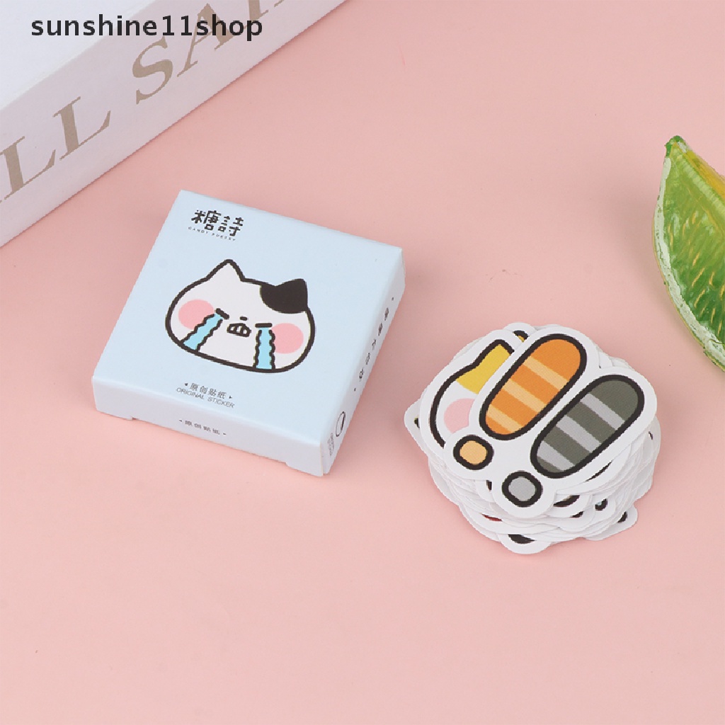 Sho 45Pcs Kucing Lucu Stiker Vinyl Decals Hewan Kitten Sticker Untuk Botol Laptop Komputer Telepon DIY Diary Scrapbooking Dekorasi N