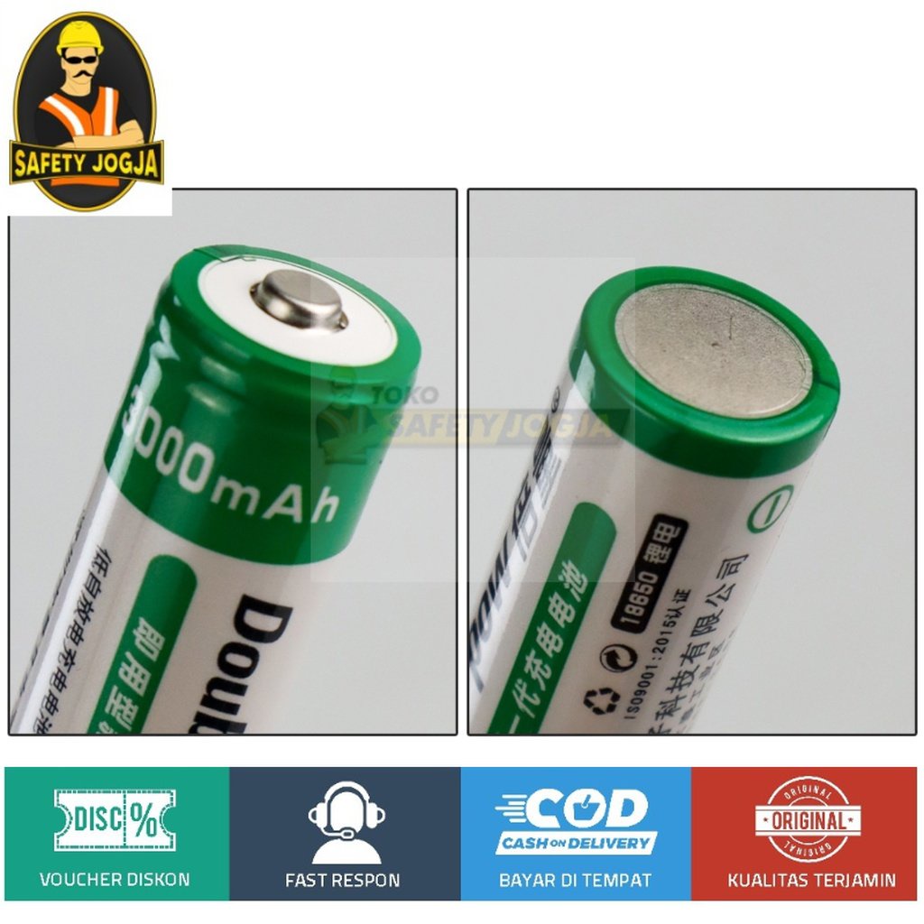 Doublepow Baterai 18650 3.7 V 3000 mAh 1 PCS  DP18650  White