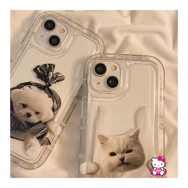 Case Untuk Realme C15 C21Y C1 C35 C3 C25Y C55 C30 C30S 7i C17 C12 6i 5 5i 5s C25 C33 C25s C11 C20 C20A C11 2021 C2 Kartun Lucu Kucing Anjing Airbag Transparan Lembut TPU Cover