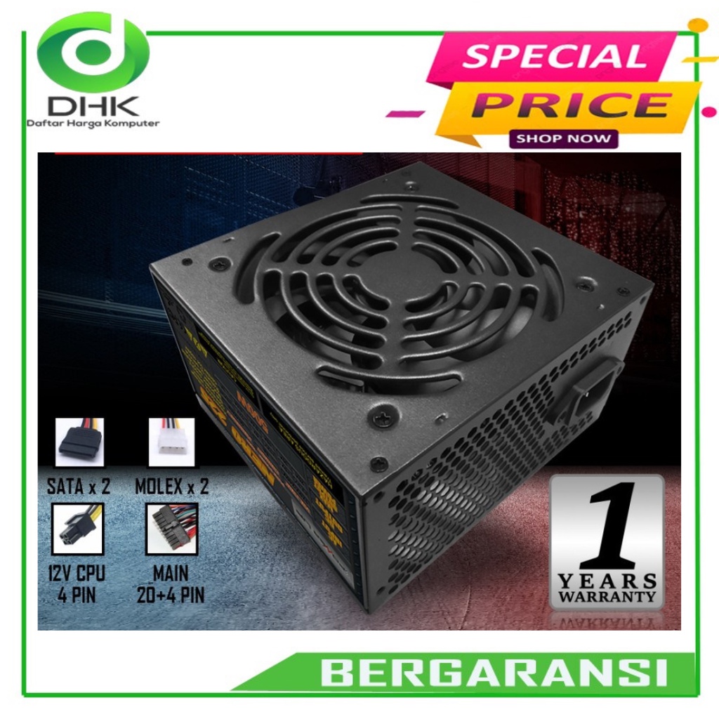 Power Supply ATX 500W PowerUp Nero 225