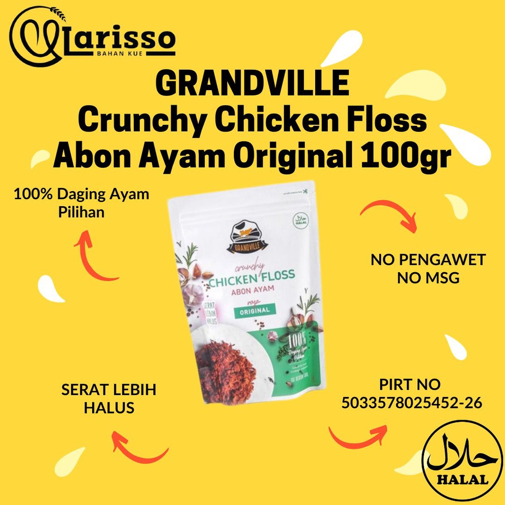 

GRANDVILLE CRUNCHY CHICKEN FLOSS ABON AYAM RASA ORIGINAL 100GR