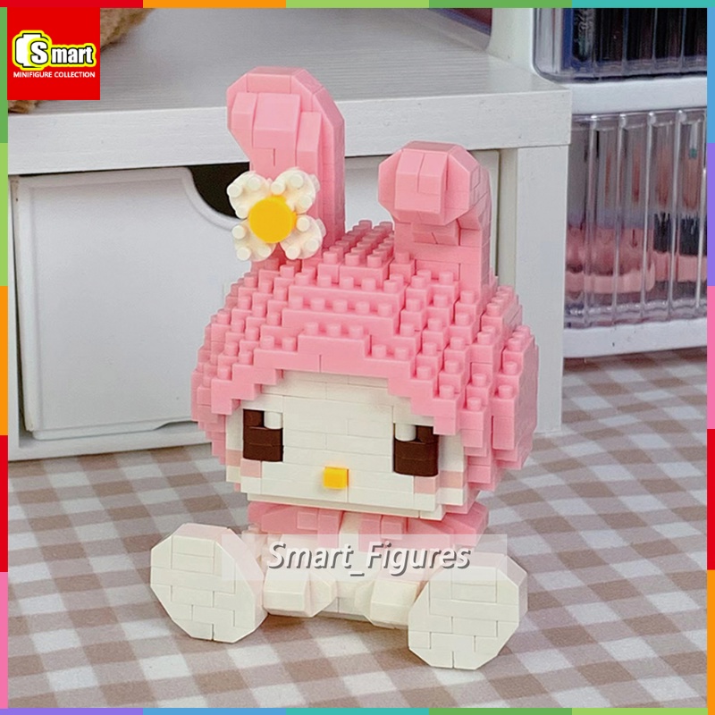 Blok Bangunan Partikel Kecil My Melody Sanrio Kuromi Hello Kitty Mainan Puzzle Seri Cewek Hadiah Ulang Tahun