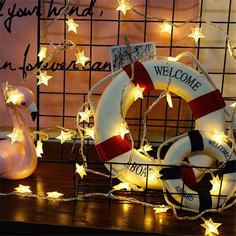 (BISA COD) FTIHSHP LED Lampu Hias String Lights Star Shape Waterproof 20 LED 3 Meter - G23