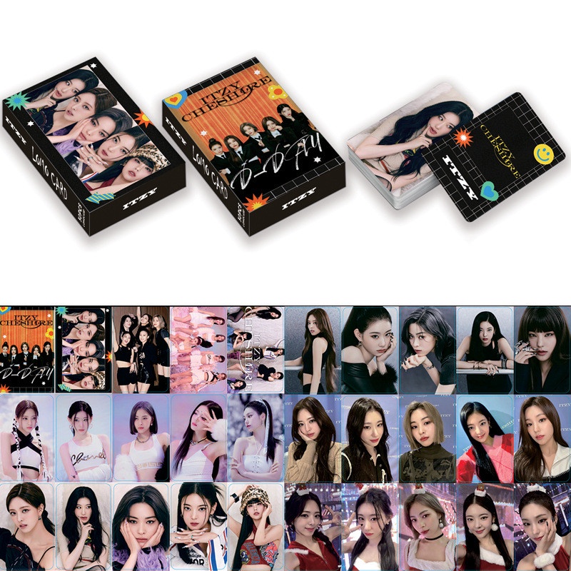 30pcs/box ITZY New Album CHESHIRE Photocards Kartu Ucapan LIA RYUJIN CHAERYEONG YUNA Lomo Freaky Kpop Postcards READY STOCK