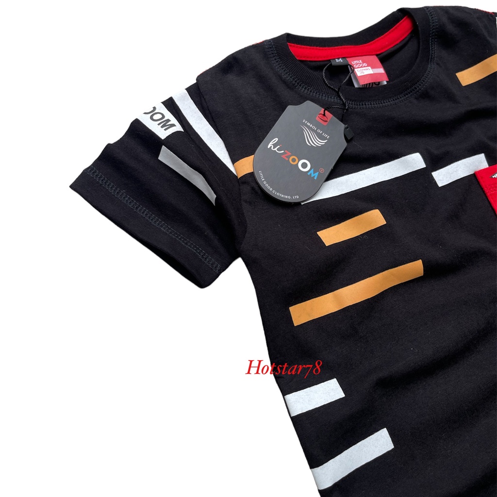 Baju Kaos Oblong Warna Hitam Anak Laki Laki Usia 1-12 Tahun Bahan Katun