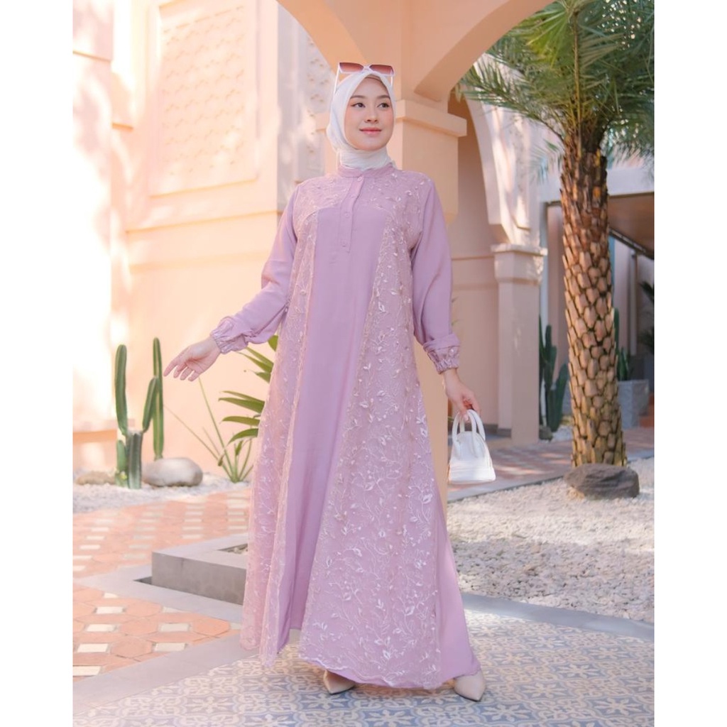 DRESS MAXI BRUKAT / TARISA MAXI /  DRESS MUSLIM PESTA / BAJU GAMIS LEBARAN BUSUI