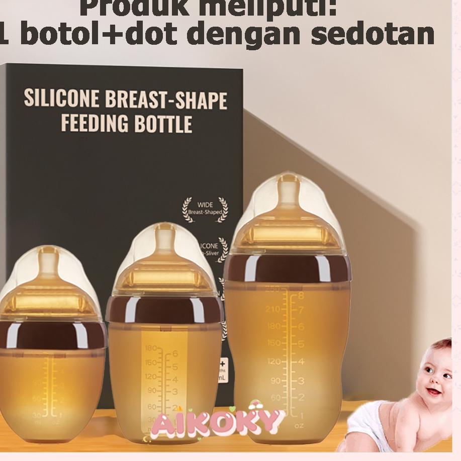 ' Re Aikoky Botol susu bayi silikon piko bello newborn Dot bayi mirip puting susu ibu q Produk Premi