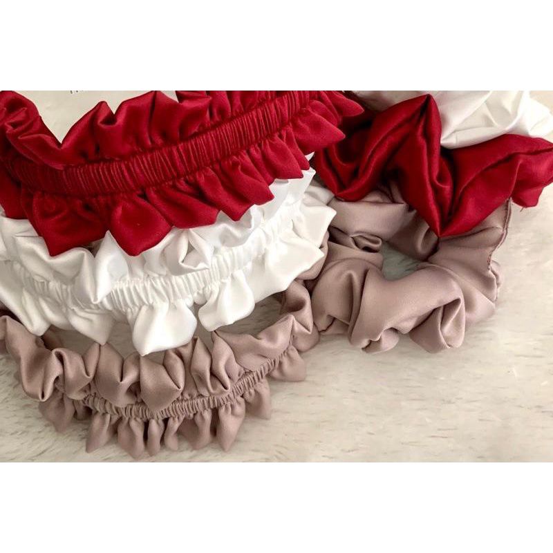 Bando Nagita Slavina Bandana Rambut Ruffle Scrunchie Kerut