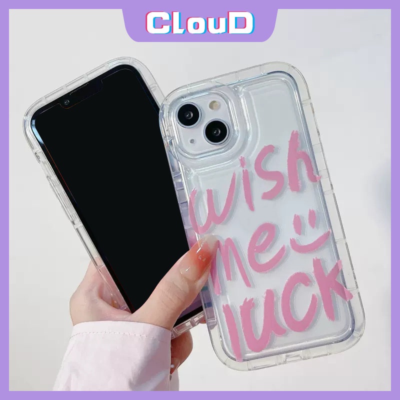 Ins Fashion Graffiti Letter Clear Case Kompatibel Untuk iPhone 7Plus 11 13 14 12 Pro Max XR 6 8 6s Plus X XS Max Lembut TPU Airbag Shockproof Phone Cover