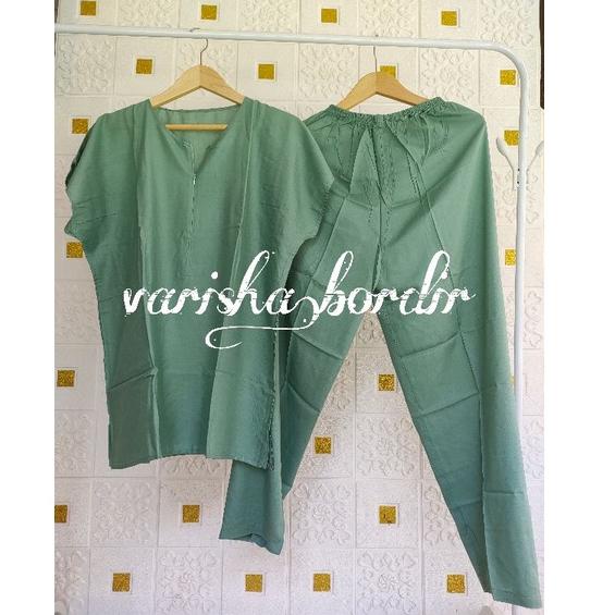 Best Product PIYAMA RAYON BUSUI - SET CELANA TANGAN PENDEK - PAJAMAS RAYON POLOS / SETCEL ONE SET PI