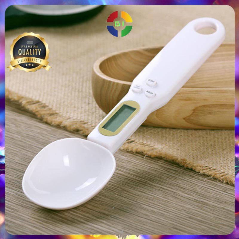 Timbangan Dapur Mini Model Sendok Ukur Elektrik Digital Spoon Scale 0.5kg Akurasi 0.1g White