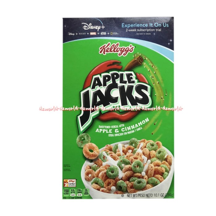 

Kellogg's Apple Jacks Cereal Apple & Cinnamon 286gr Sereal Apel Kayu