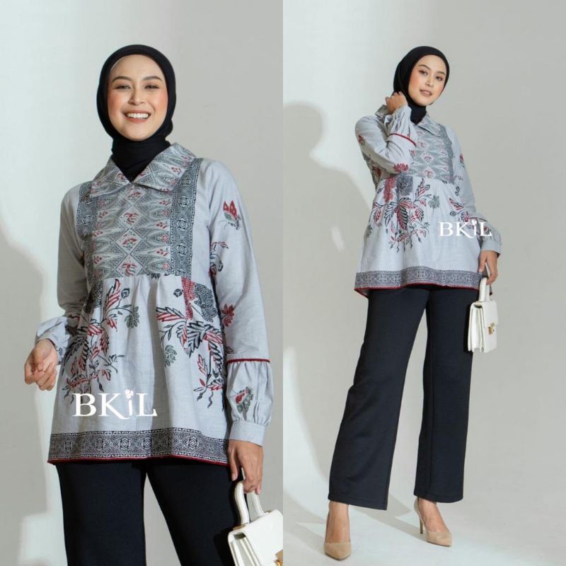 BLUS BATIK WANITA MODERN PREMIUM || ATASAN KERJA ||M-L-XL-XXL