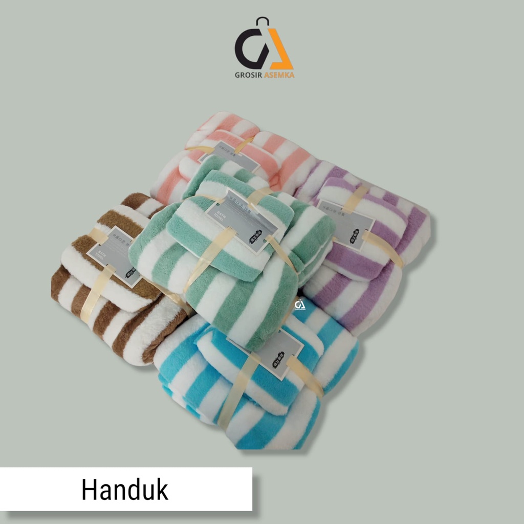 HANDUK 2IN1 COTTON TOWEL - HANDUK SET BULU KARANG 2IN1 COTTON TOWEL