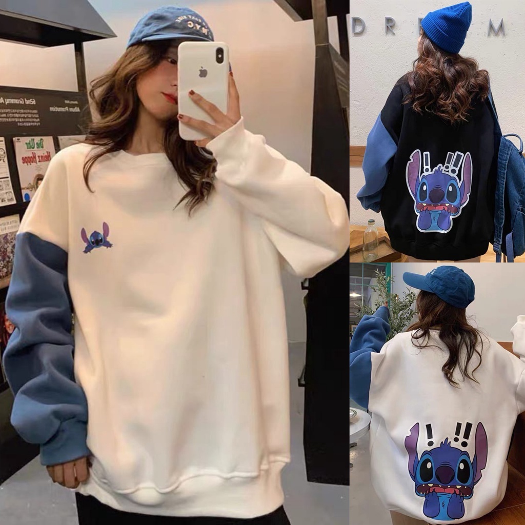 XXL STITCH COMBIE SWEATER OVERSIZE WANITA KOREAN STYLE - SWEATSHIRT