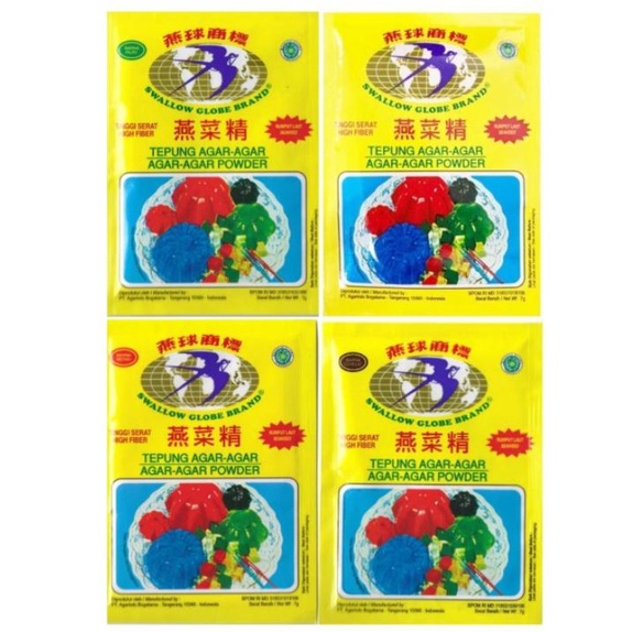 

(E-14) Agar Agar Swallow Globe Varian Merah Putih Hijau Coklat 7 gr