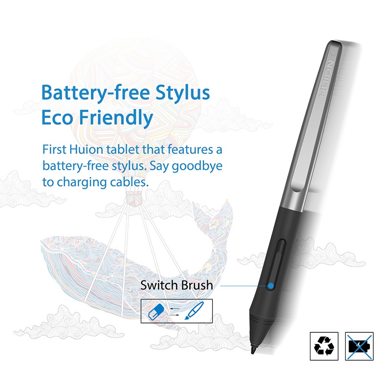 HUION INSPIROY H950P Graphics Drawing Tablet with Battery-free Pen PW100 - Tablet Gambar Ekonomis dari HUION
