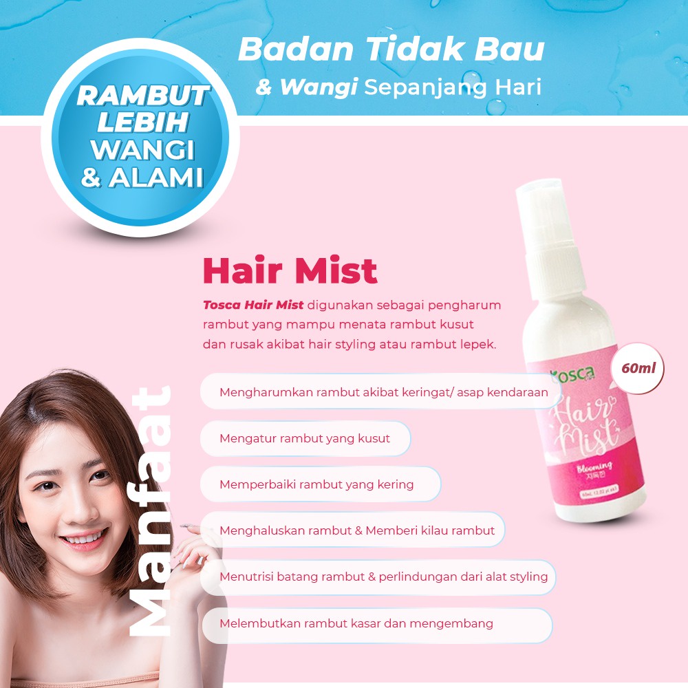 [Paket Bundling] Tosca Hair Oil Kemiri Bakar + Hair Mist Treatment Rambut Harum dan Sehat