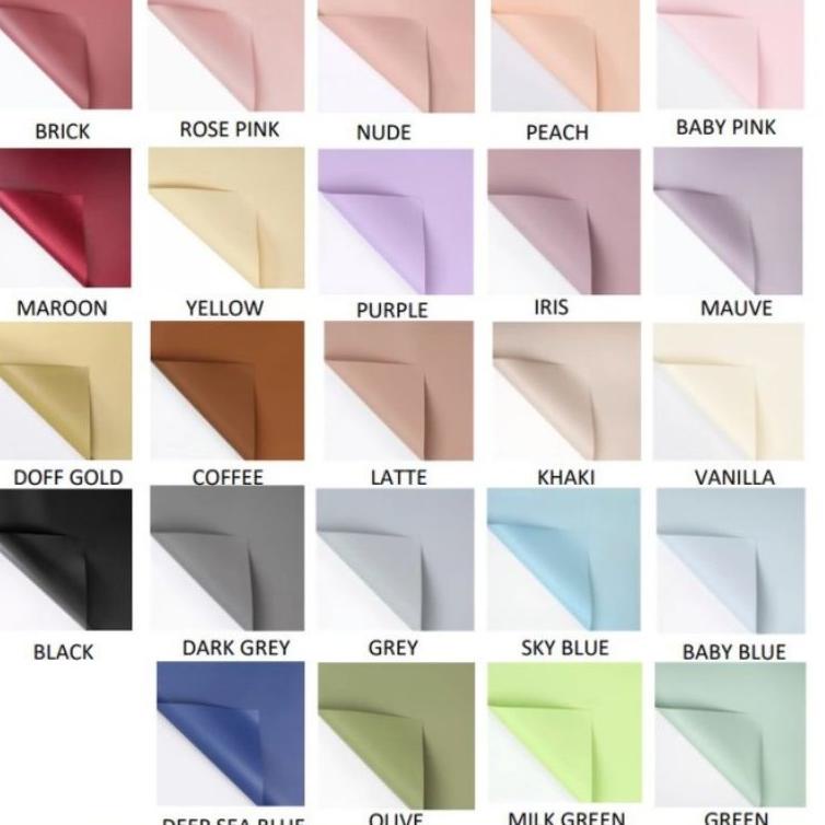 

U89 Cellophane warna doff isi 5 lembar TERBARU ゆ