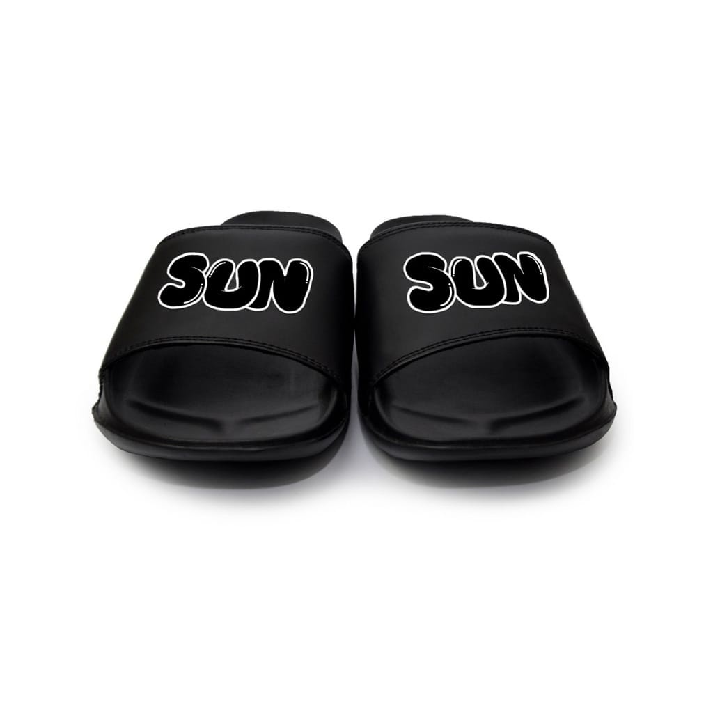 Sun Casual - Graffy Full Black | Slippers Slide | Sandal Pria | Sandal Wanita | Sandal Unisex