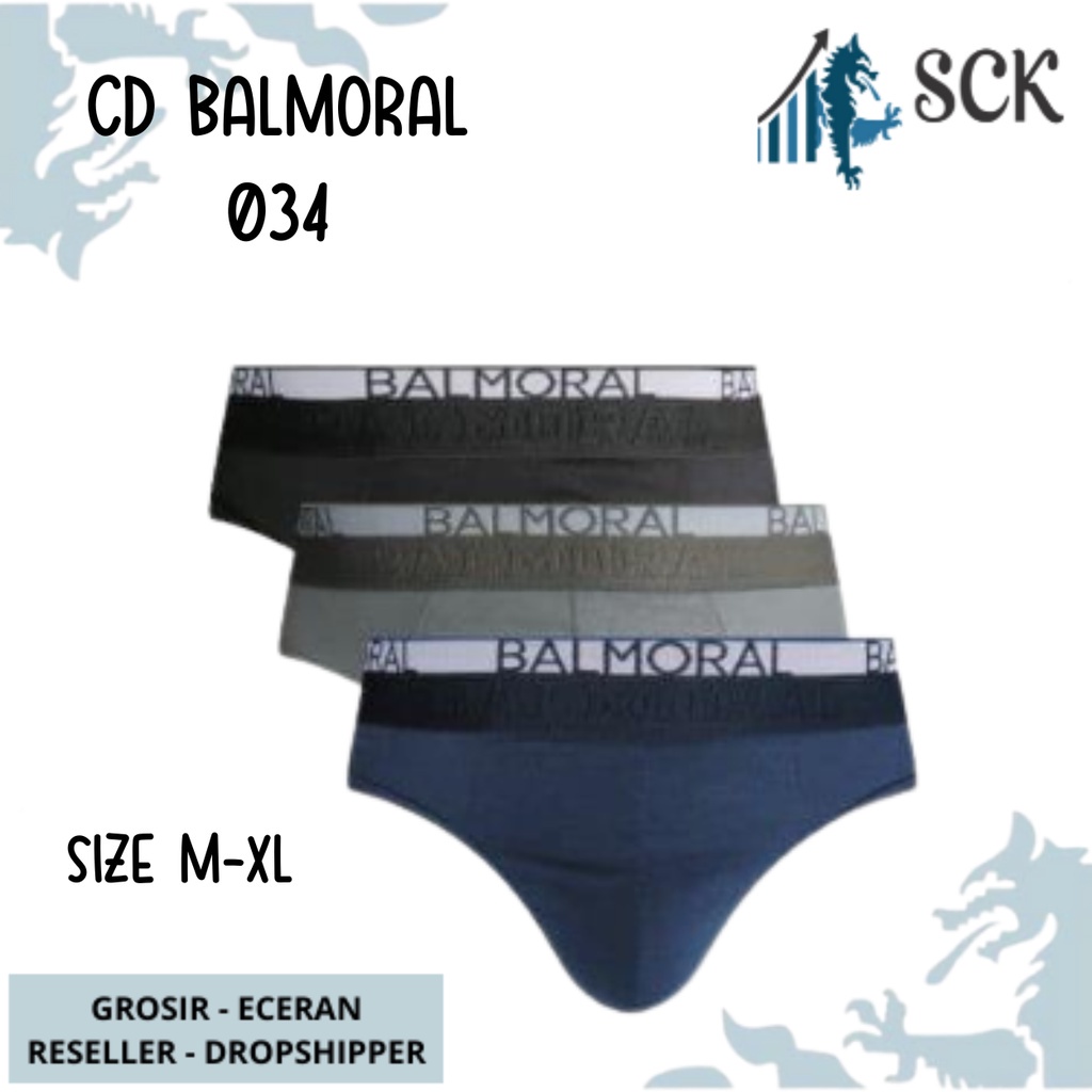 [ISI 3] CD Pria BALMORAL 034 Karet Boxer / Pakaian Dalam Cowok / Olahraga - sckmenwear GROSIR