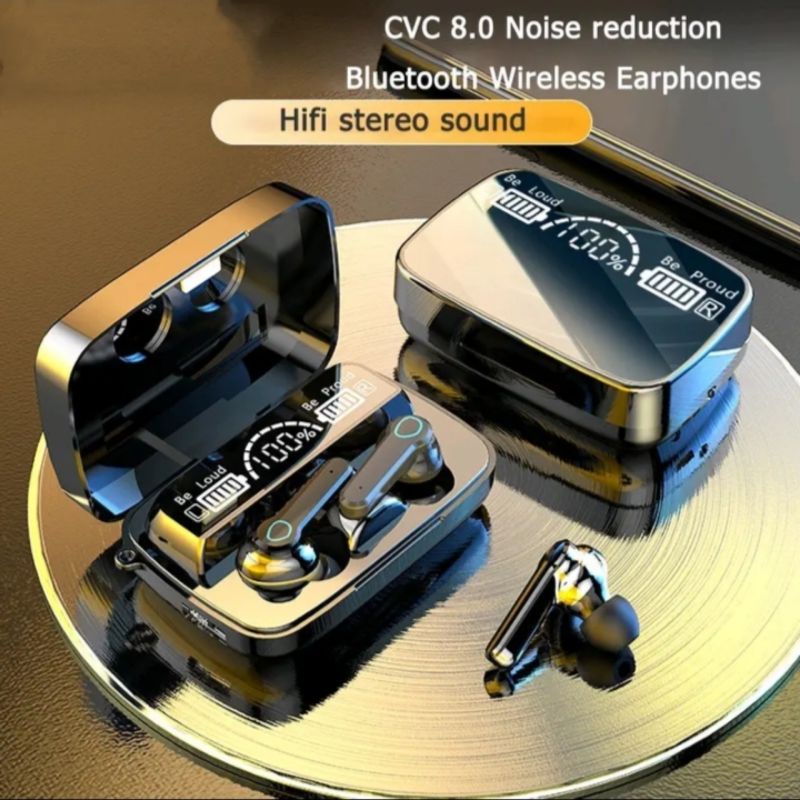 TWS M19 HEADSET BLUETOOTH WIRELESS GAMING TWS 5.1 + POWERBANK 3500 MAH