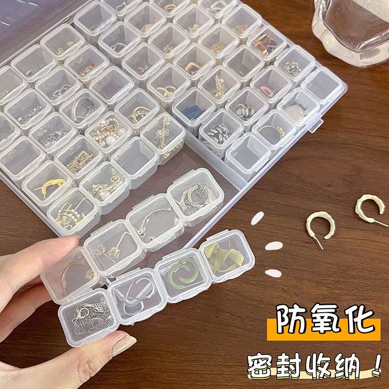 YEEZII Kotak Penyimpanan Perhiasan Mini Plastik56/28Slot Nail Art Diamonds Beads Container Home Storage Organisasi Antioksidasi