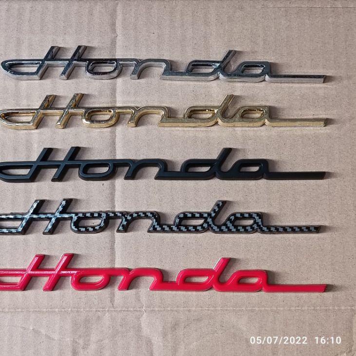 MALL SATU BIJI emblem honda latin warna chrome hitam merah emblem emas carbon tulisan honda ?